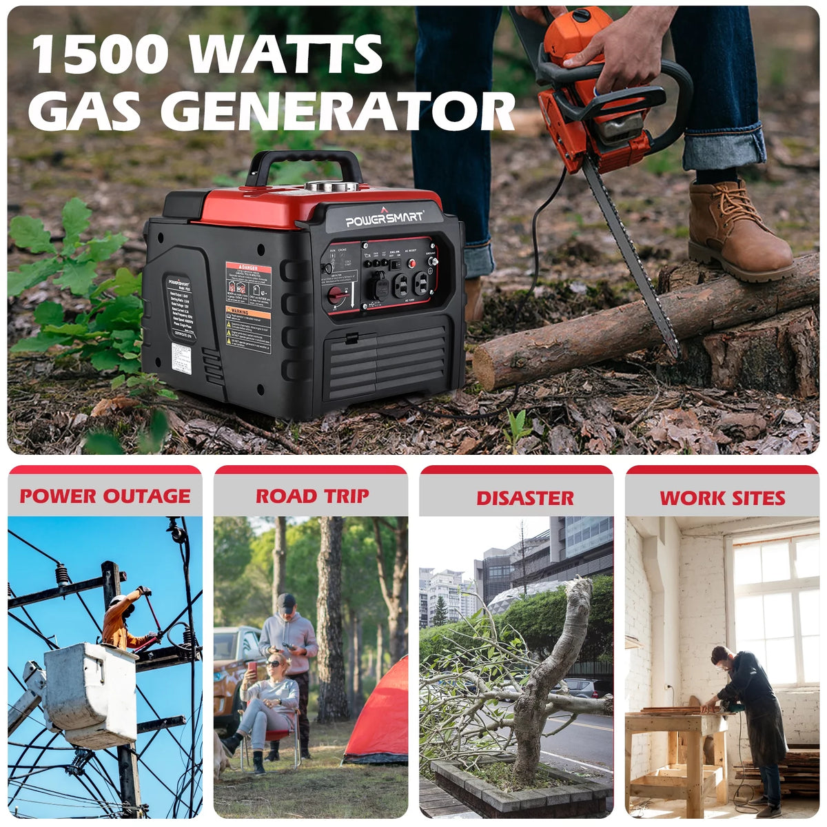 1500 Watt Portable Gas Power Inverter Generator T211