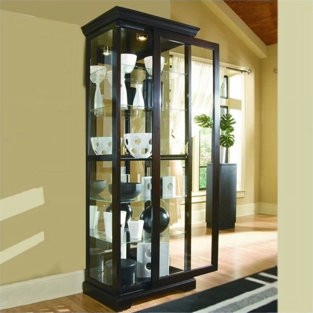 Chocolate Cherry Curio Cabinet W41196