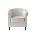 Ivory Bonded Leather Club Chair S7227