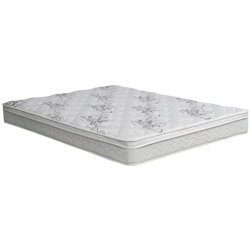White 9-Inch Twin Euro Top Fabric Mattress L962