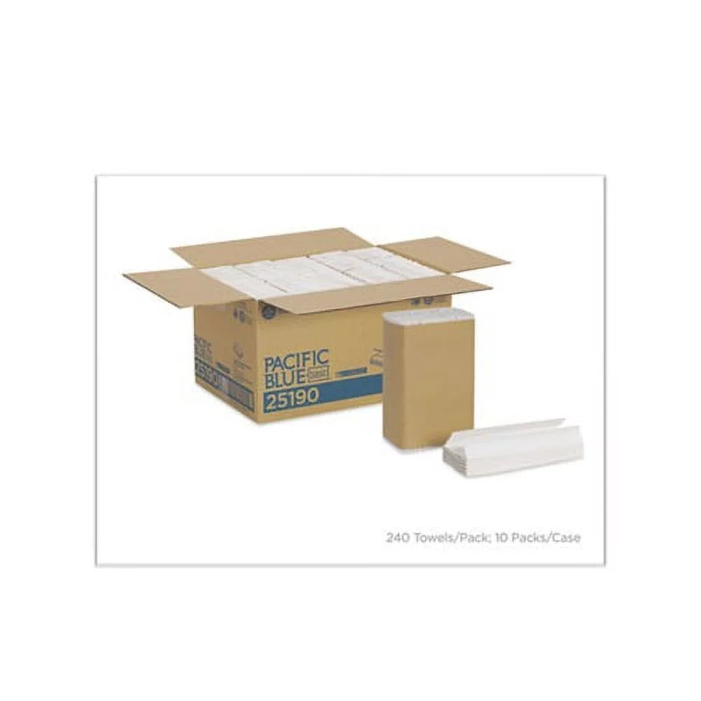 Blue Basic C-Fold Paper Towel 10 1/4 x 13 1/4 White 240/Pack F93773