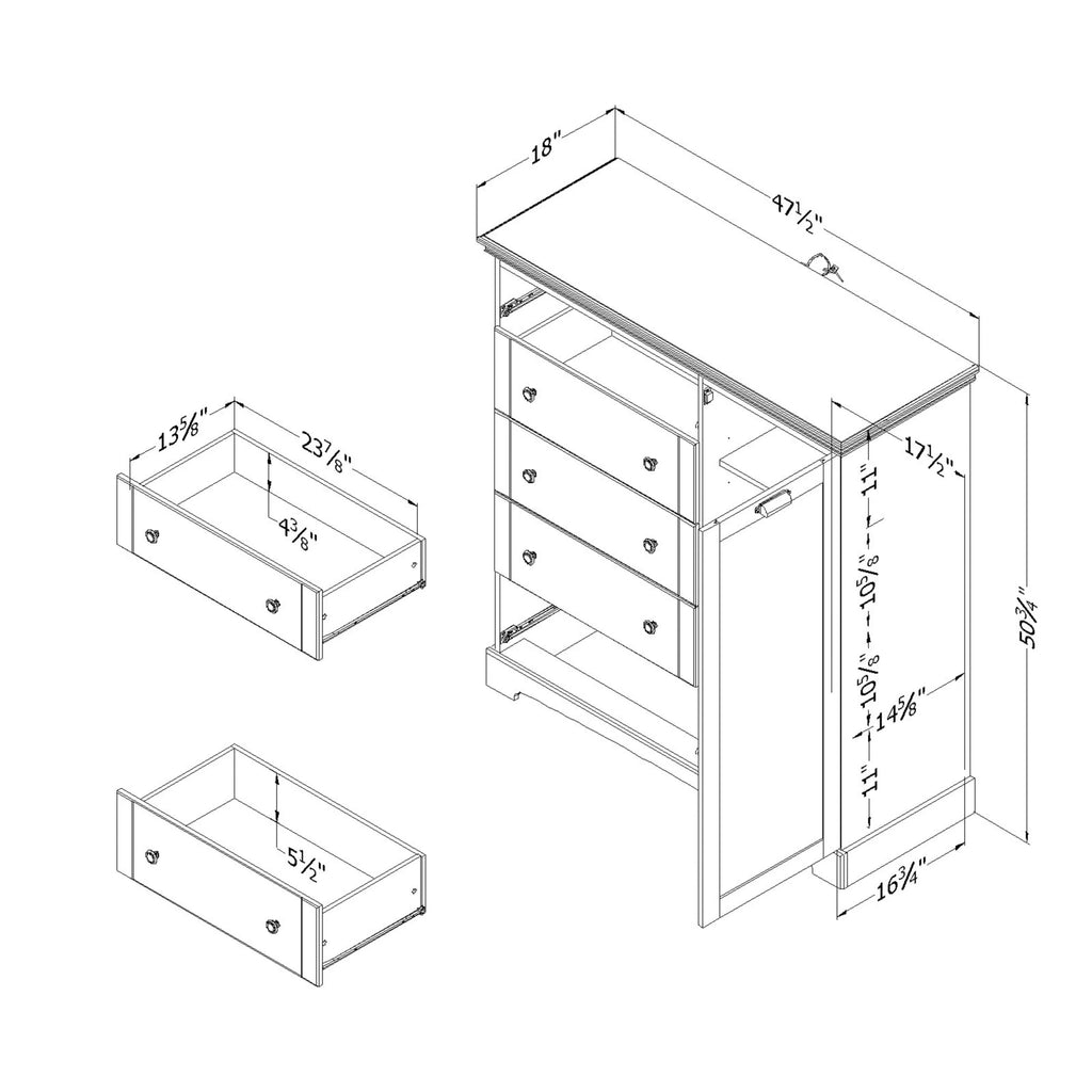 5 Drawer Winter Oak Dresser X42945