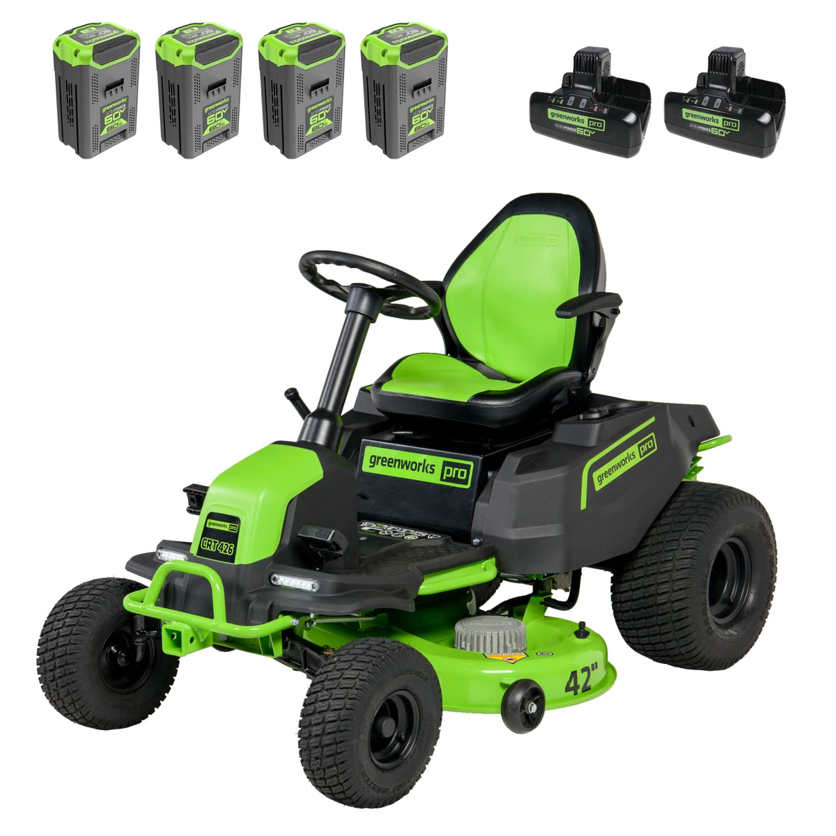 42 Cordless Battery Riding Lawn Mower with 8.0Ah Batteries Q549
