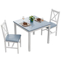3 Piece Pine Wood Dining Table Set with 2 Upholstered Chairs A6403
