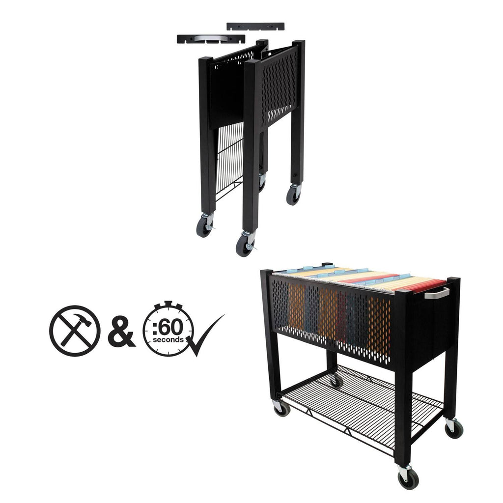 Black Open-Top File Cart G32575