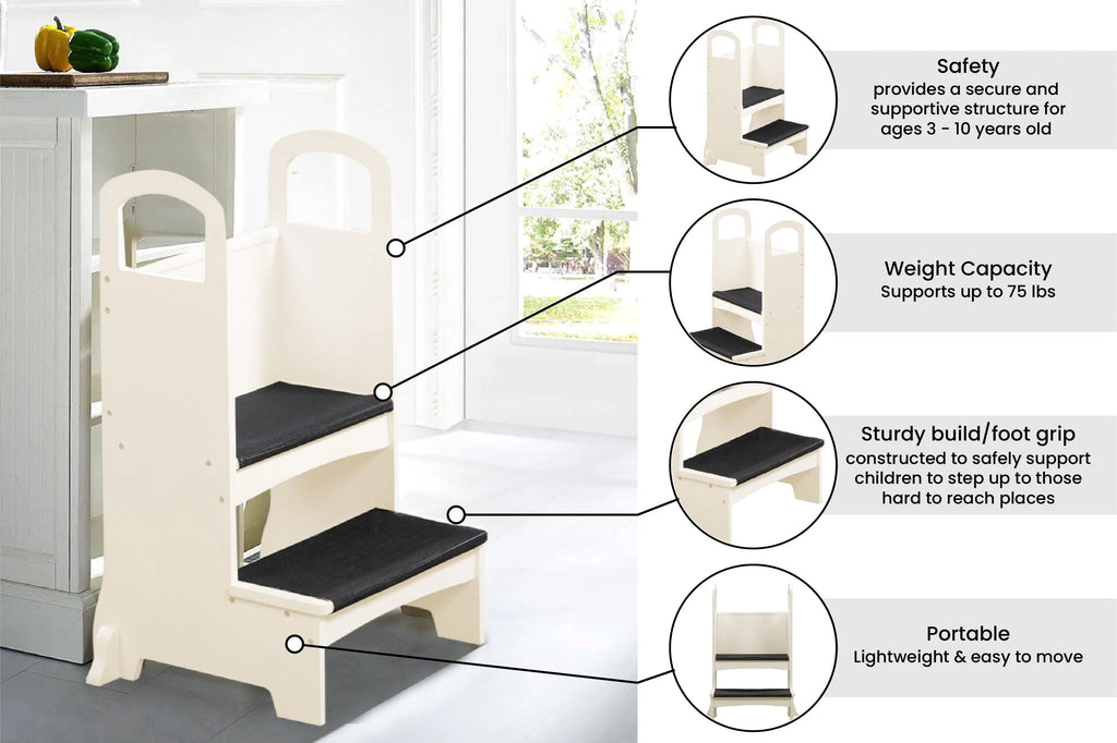 Espresso Wooden Kids Step Stool F887047