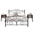 Full Size Metal Platform Bed Frame and 2 Stackable Nightstand V246