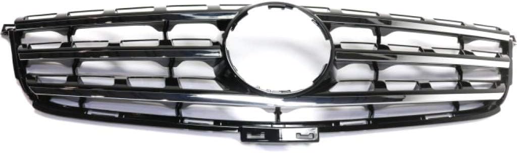 Black Plastic Grille Assembly with Chrome Molding M9877