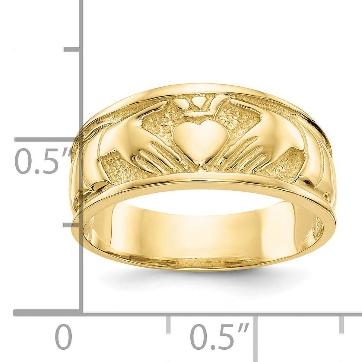 10K Yellow Gold Claddagh Ring T506