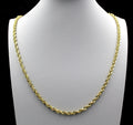 Yellow Gold Rope Chain Necklace 4MM 18" C5380