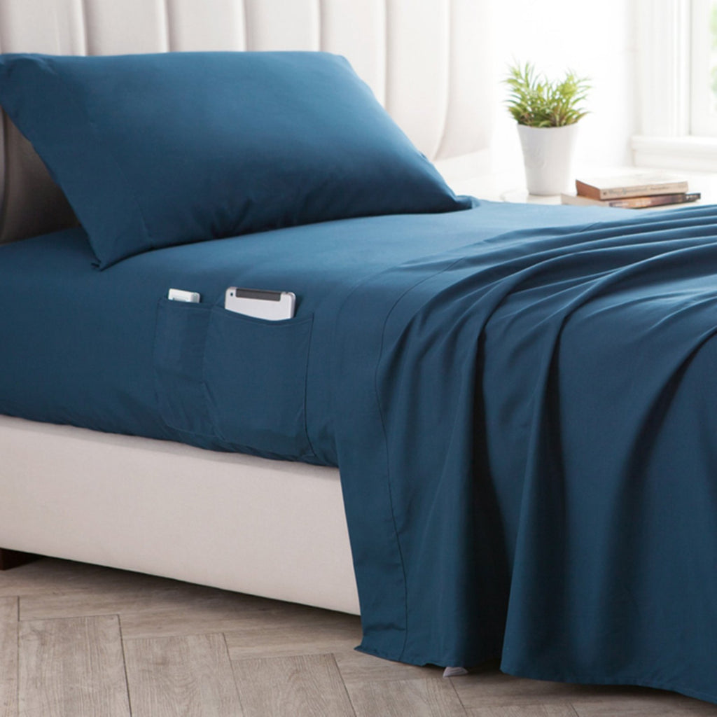 Supersoft Nightfall Navy Bedside Pocket Sheet Set R7205