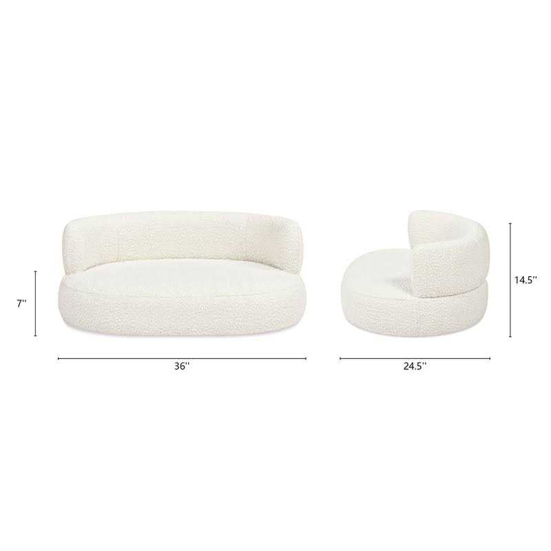Medium Ivory Curved Dog Sofa Bed J34853