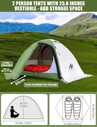 2 Person Ultralight Waterproof Double Layer Backpacking Tent D4770