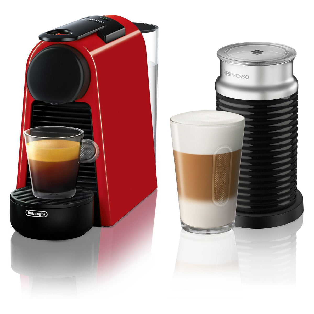 Ruby Red Espresso Machine & Aeroccino Bundle E257175