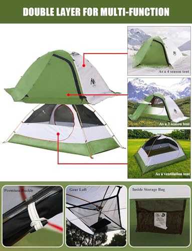 2 Person Ultralight Waterproof Double Layer Backpacking Tent D4770