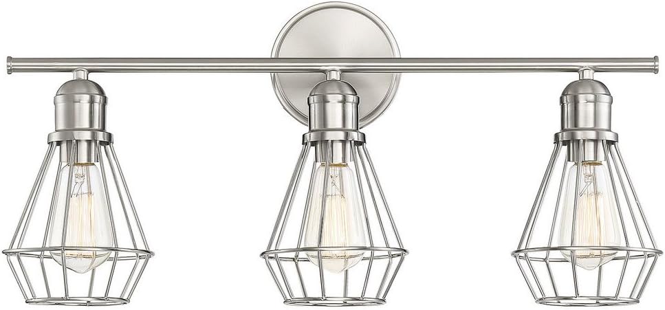3 Light Brushed Nickel Bath Wall Vanity Fixture N5330