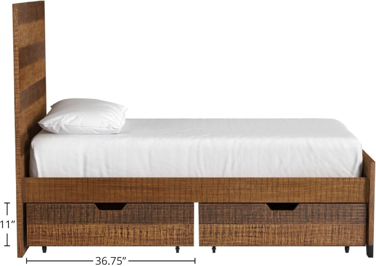 37" Wide Under Bed Wood Storage Drawer Brown (2 Pc) C240