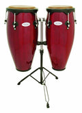 Red Wood Conga Drum Set with Stand P87514
