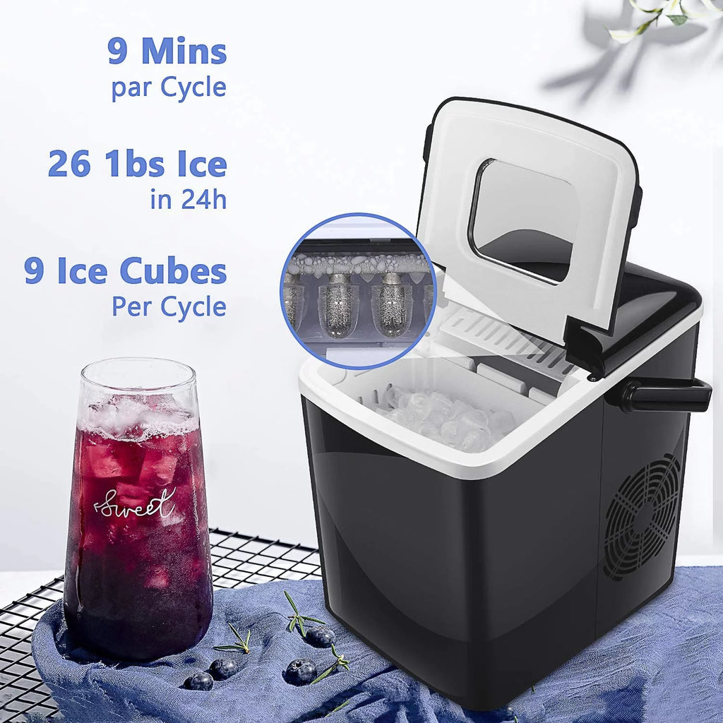 Portable Countertop Ice Maker with 2 Ice Cube Sizes V580