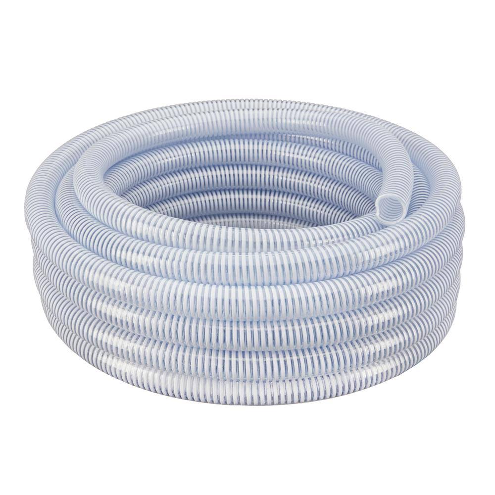 Clear Flexible PVC Suction and Discharge Hose with White Reinforced Helix K73497