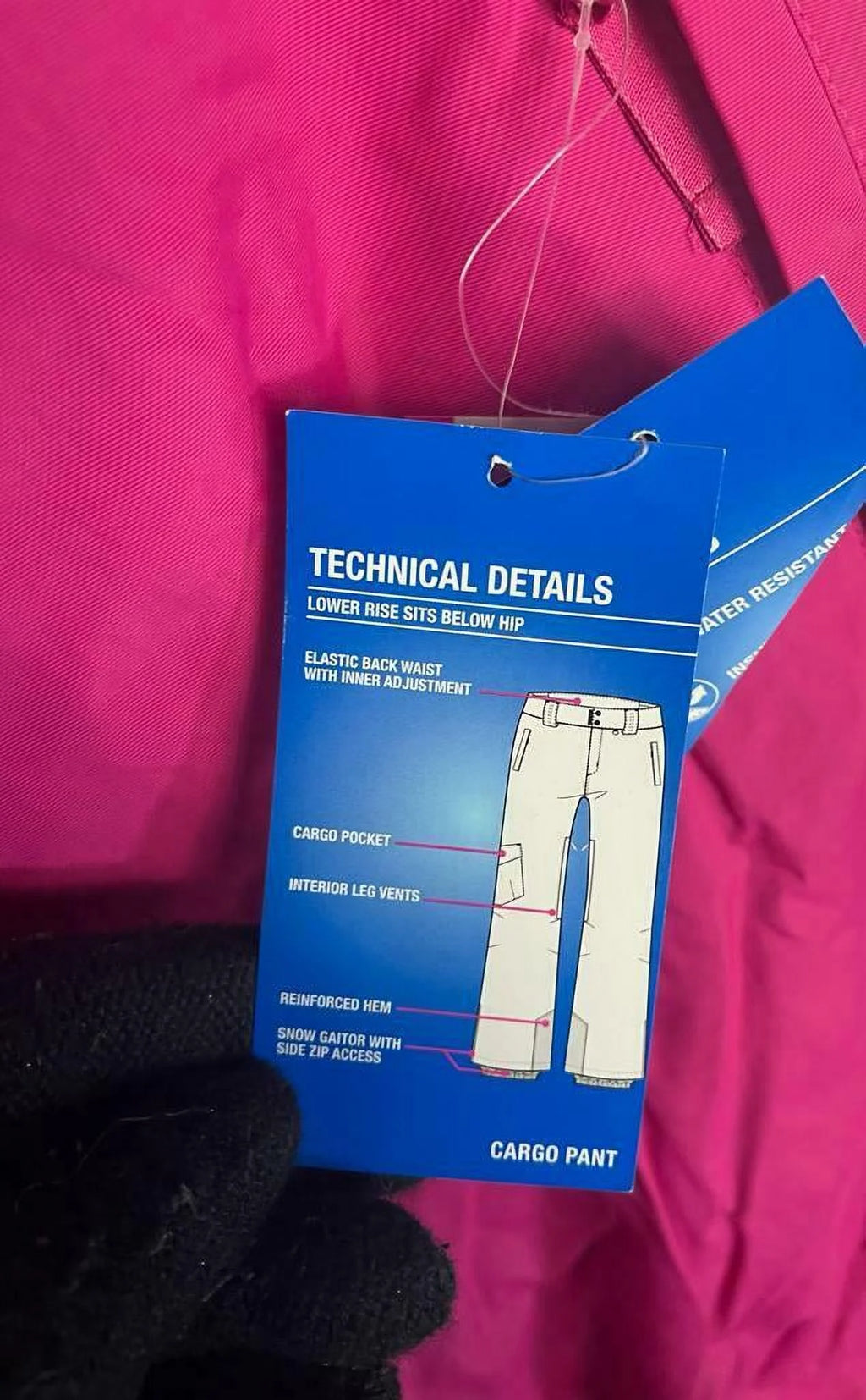 Pink Water Resistant Snowboard Ski Cargo Pants Z137