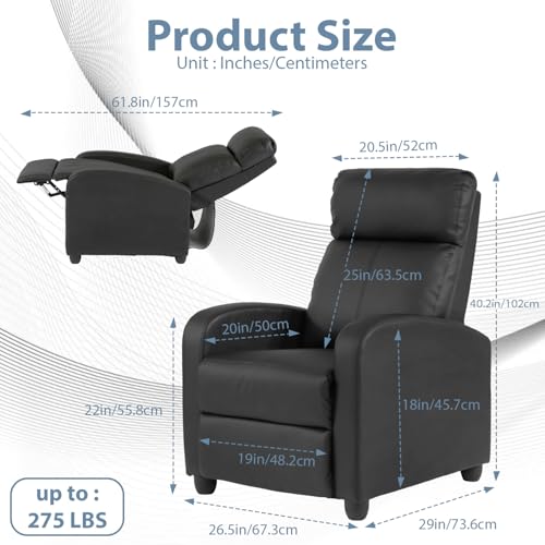 Beige PU Leather Recliner Chair with Footrest L2753