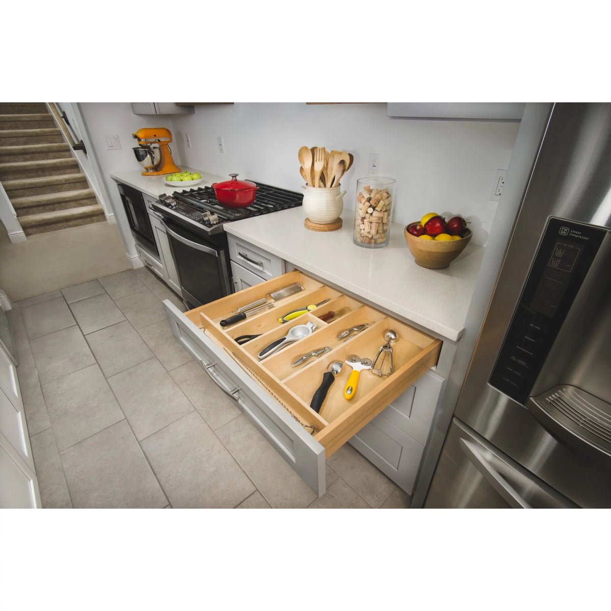 Wood Kitchen Drawer Utility Tray Insert H19531