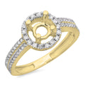 0.50 Carat 14K Yellow Gold Round Diamond Bridal Semi-Mount Engagement Ring H850