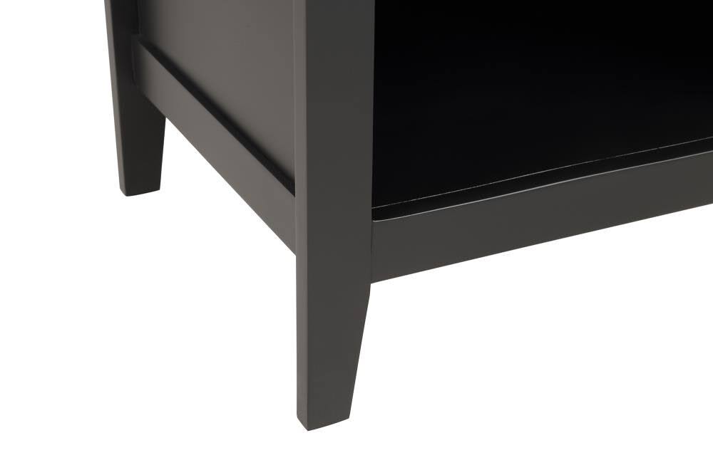 Black 1 Drawer Wood Nightstand O633381