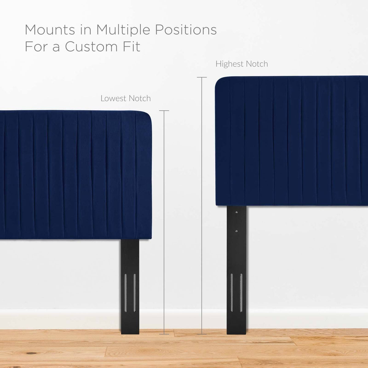 Navy Performance Velvet King/California King Headboard N9879