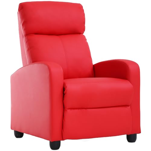 Beige PU Leather Recliner Chair with Footrest L2753