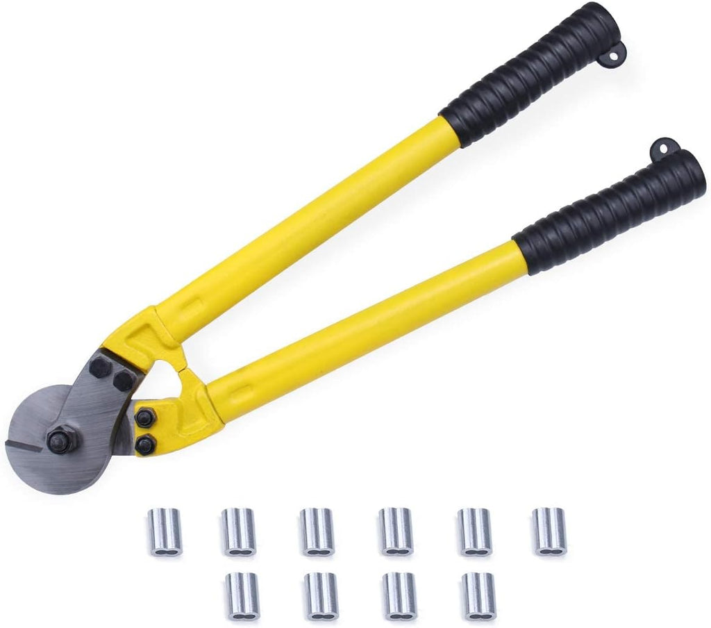 18 Hardened Cable Cutter, Chromium Vanadium Steel, with 10Pcs Ferrules J28952