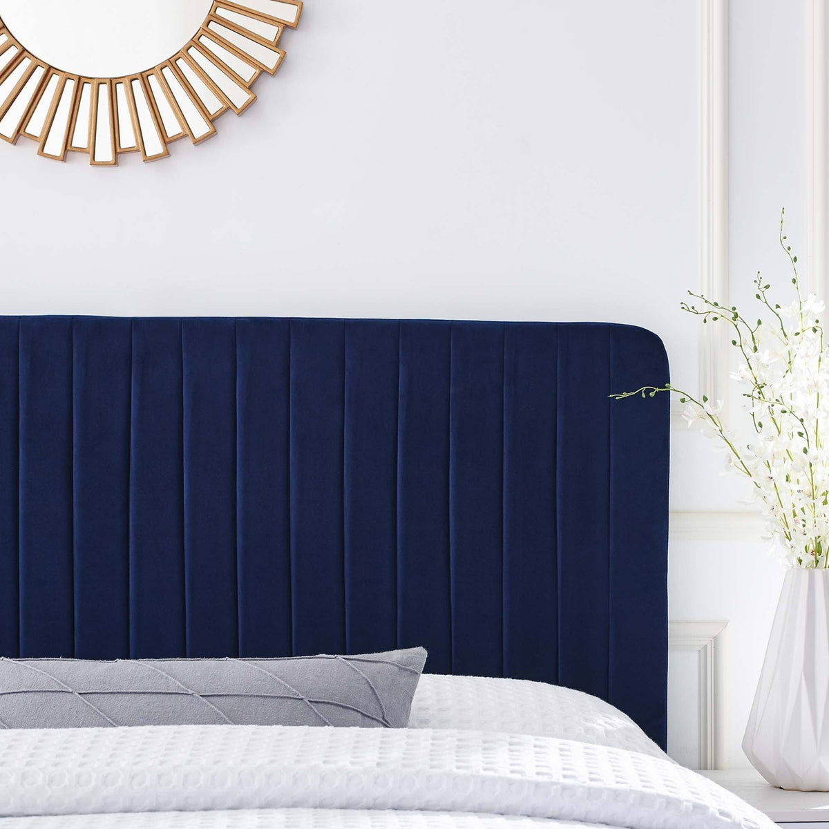Navy Performance Velvet King/California King Headboard N9879