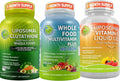 Vegan Whole Food Multivitamin Plus Liposomal Vitamin C Liquid Gel 1100mg Liposomal Glutathione 500mg H416809