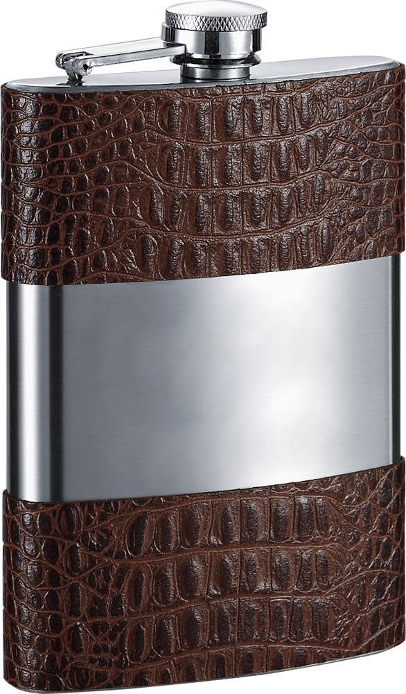 Brown Leather Flask - 8 oz O774