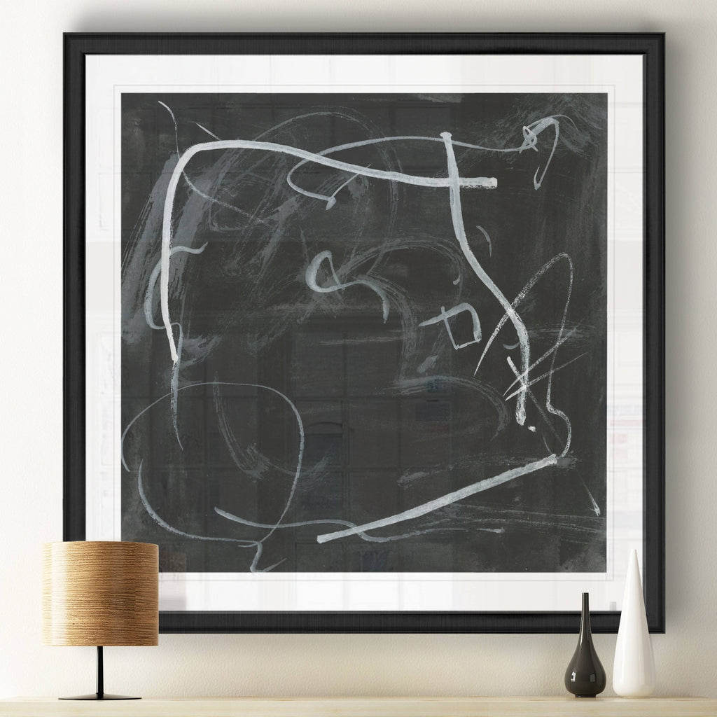 Black Framed Print 30 x 30 Gold V8893