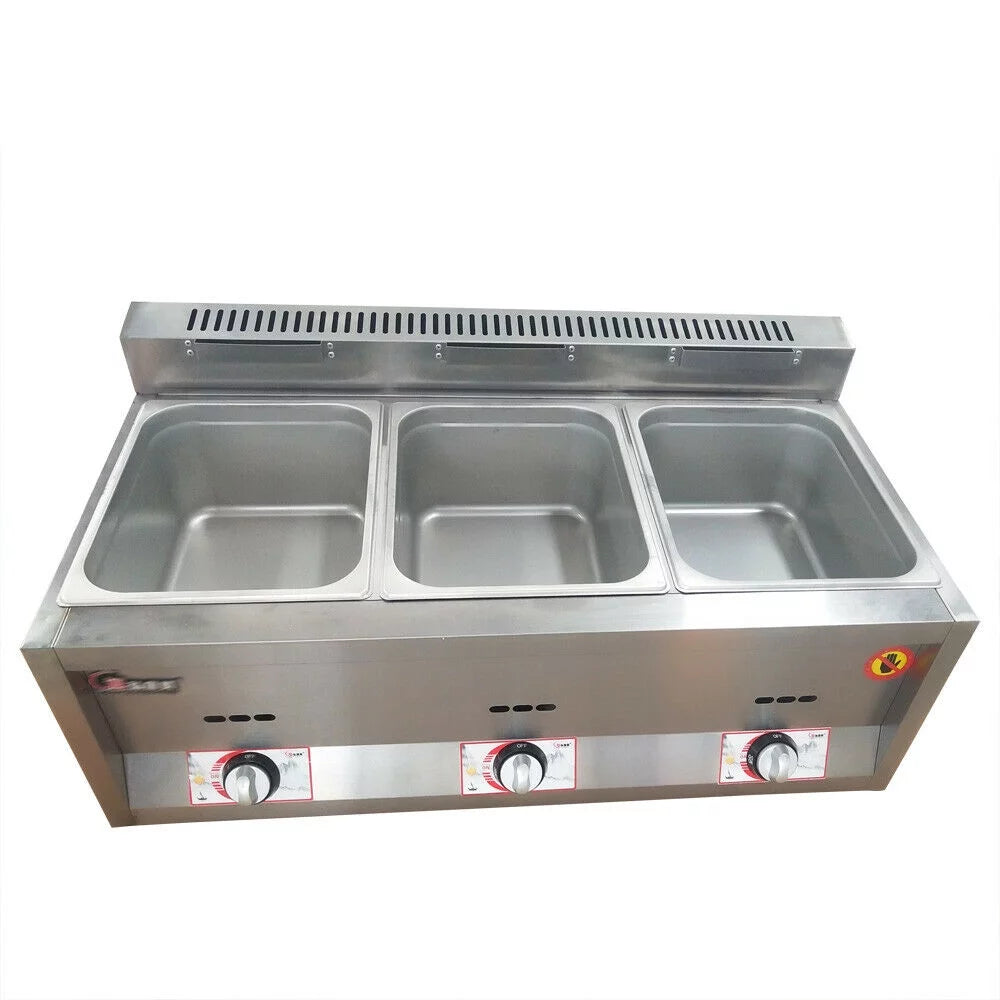 Commercial 18L 3-Pan Gas Fryer W267