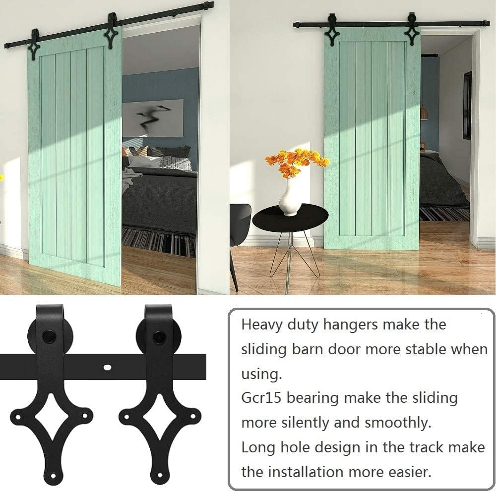 14FT Black Sliding Barn Door Hardware Kit N3637