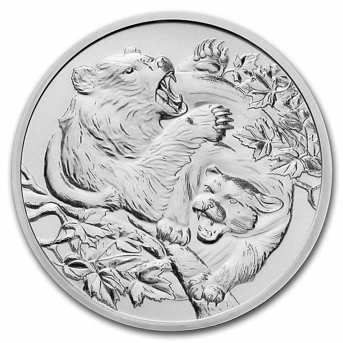 1 oz Silver Cougar vs Bear Coin X733