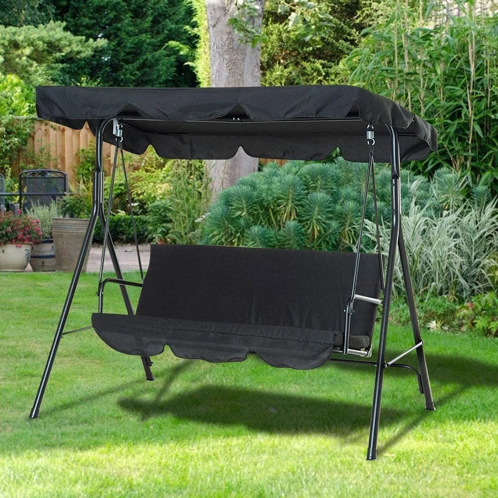 3-Person Metal Porch Swing Bench with Canopy V8685