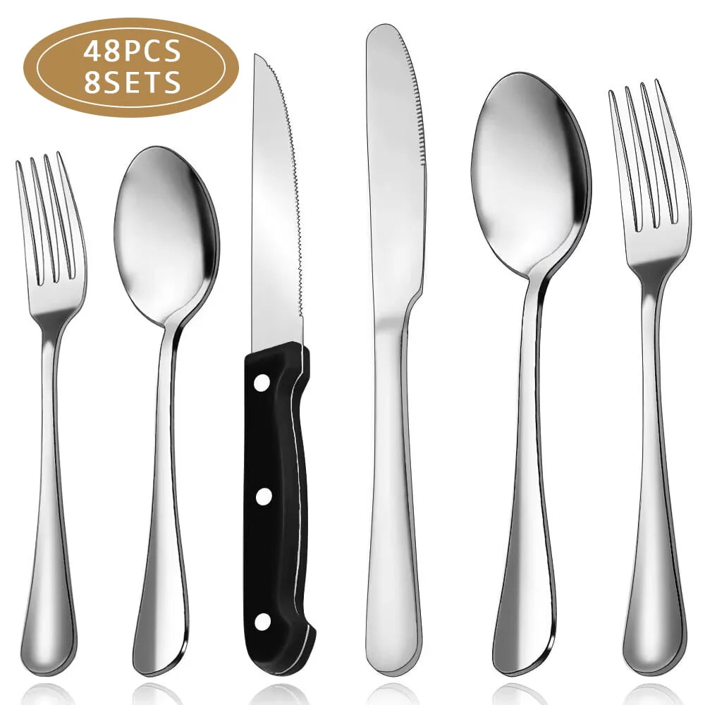 48-Pieces Stainless Steel Silverware Set H25945