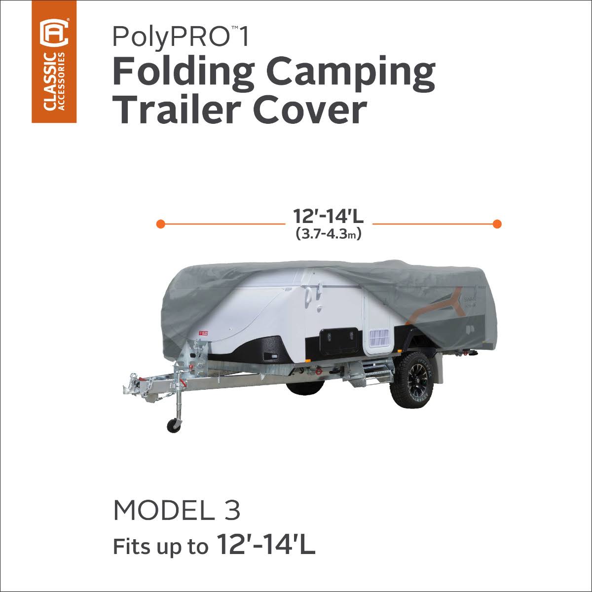 Gray Folding Camping Trailer Cover L1456