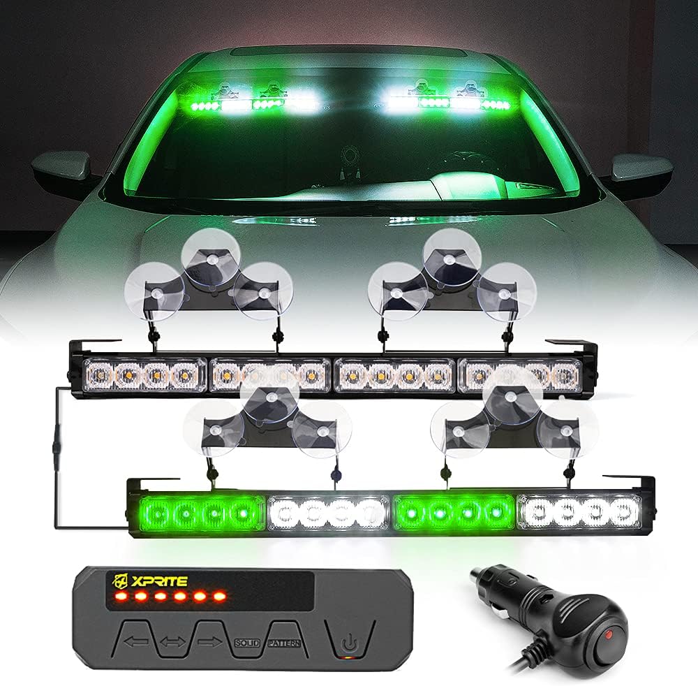 Amber LED Emergency Strobe Light Bar with Control Box, Pack of 2 Q451