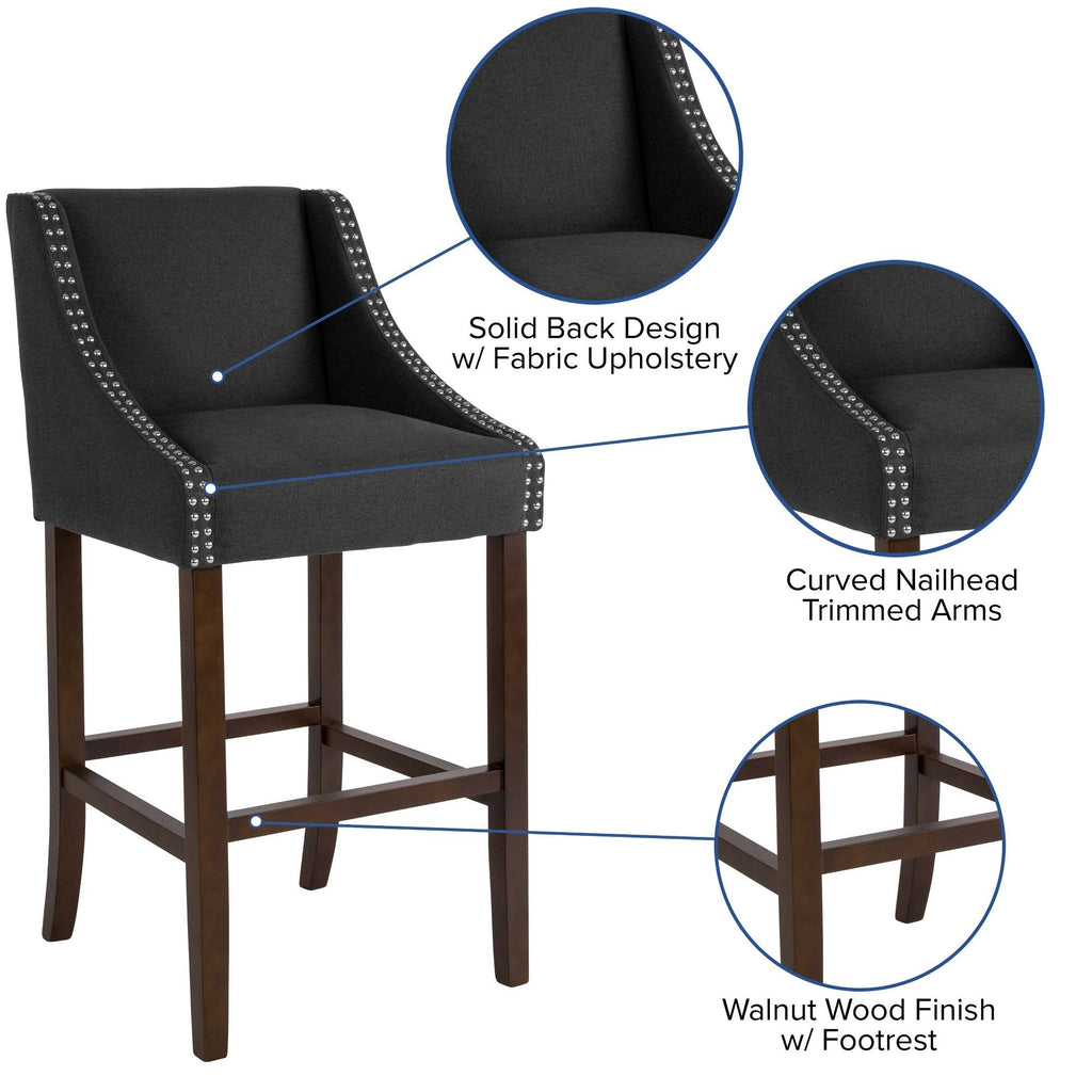 Black Fabric Barstool A197181