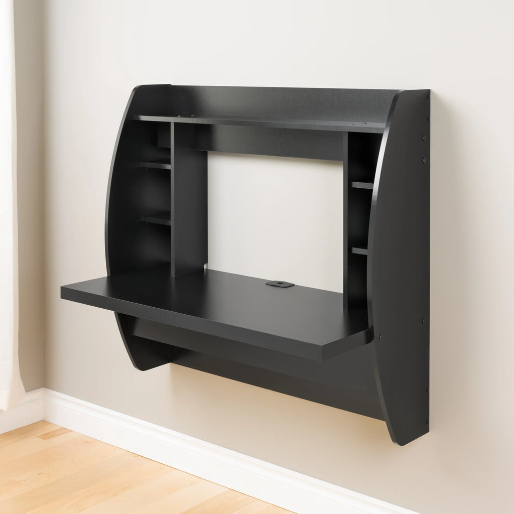 Black Wall Mounted Desk with Storage H6464