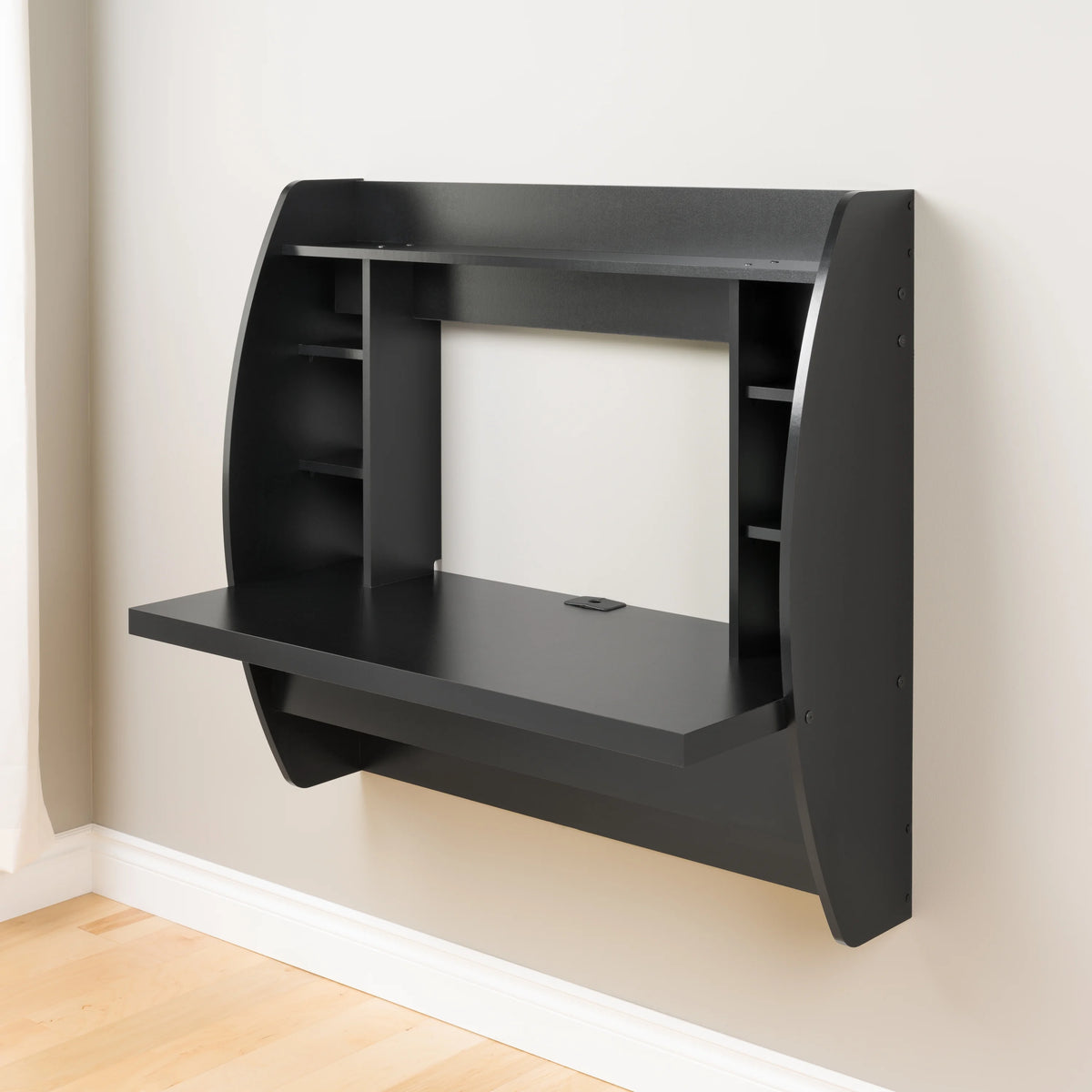 Black Wall Mounted Desk with Storage H6464