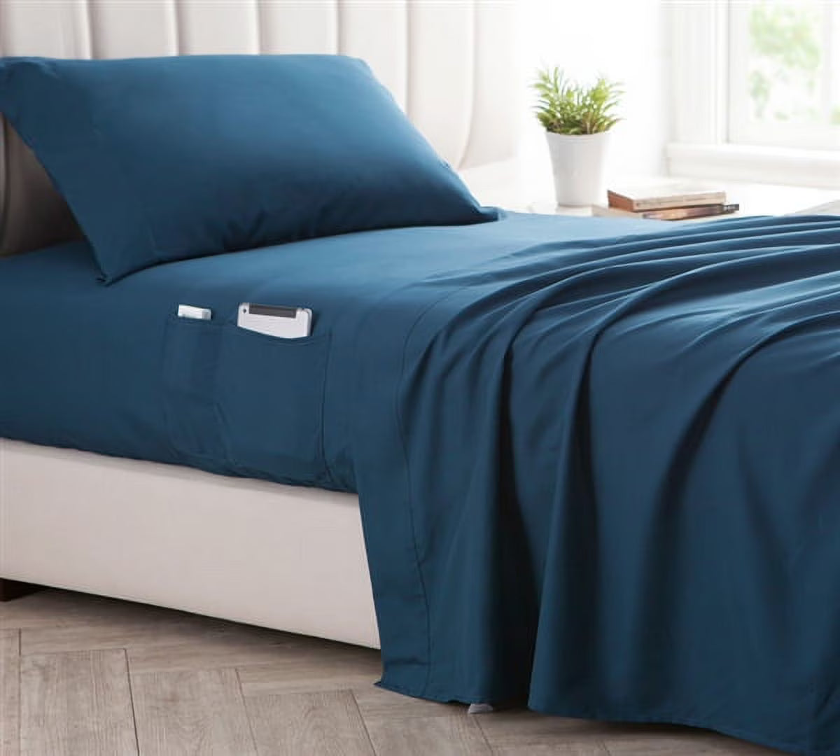 Supersoft Nightfall Navy Bedside Pocket Sheet Set R7205