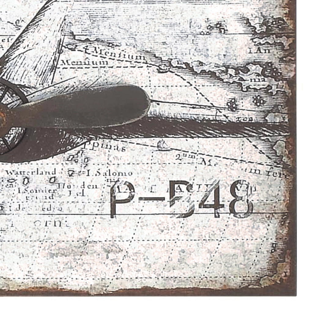 Silver Metal Airplane Wall Decor U65933