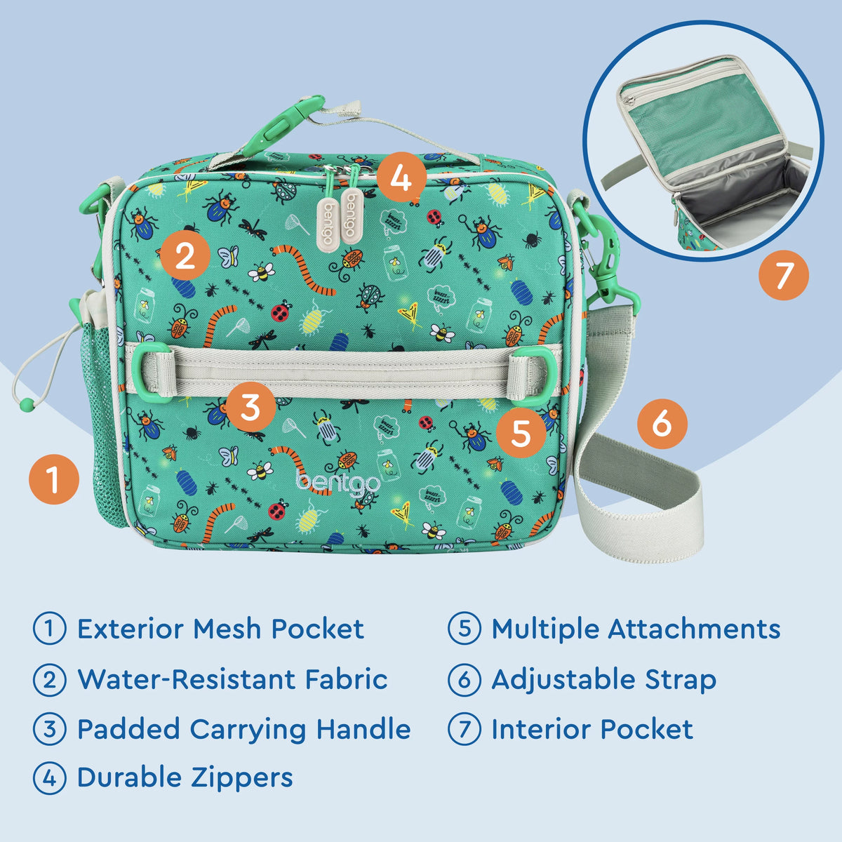 Kids Lunch Bag, Double Insulated, Water-Resistant Fabric L348