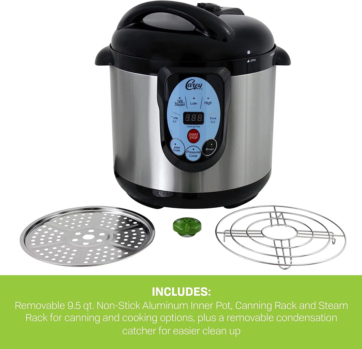 9.5 Qt Stainless Steel Electric Pressure Cooker and Canner J474